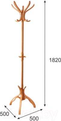 Вешалка для одежды Мебелик В 12Н (светло-коричневый)