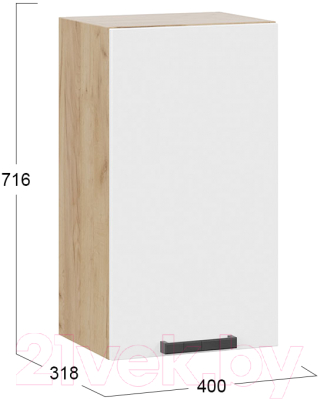 Шкаф навесной для кухни ТриЯ Детройт 1В4 исп. 2 (дуб крафт золотой/белый глянец)