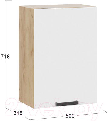 Шкаф навесной для кухни ТриЯ Детройт 1В5 исп. 2 (дуб крафт золотой/белый глянец)