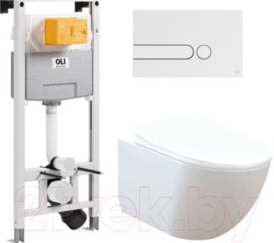 Унитаз подвесной с инсталляцией Creavit Free + Oli FE322-11CB00E-0000 + C0903.02.0000E + 885052+670001 - фото