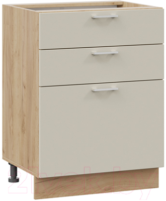 Шкаф-стол кухонный ТриЯ Габриэлла 1Н6Я3 (дуб крафт золотой/крем) - фото