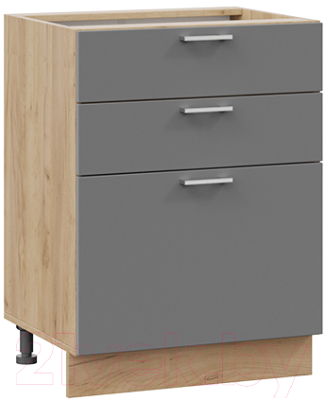 Шкаф-стол кухонный ТриЯ Габриэлла 1Н6Я3 (дуб крафт золотой/титан) - фото