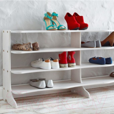 Полка для обуви Dipriz Твист №3 20мест Д.3118.2 (белый воск)