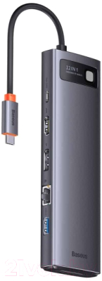 Док-станция для ноутбука Baseus Metal Gleam Series 12-in-1 Multifunctional / WKWG020213 (серый) - фото