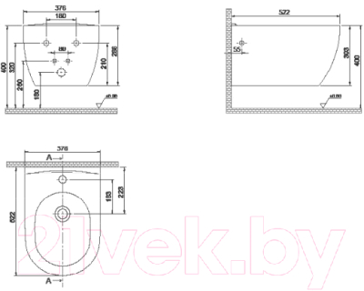 Биде подвесное CeraStyle City BW002092U00