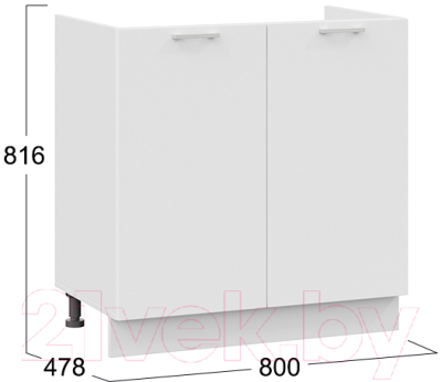 Шкаф под мойку ТриЯ Габриэлла 1Н8М (белый/сноу)