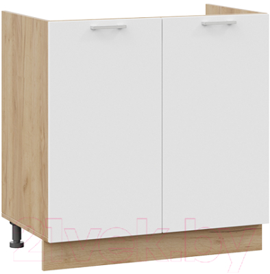 Шкаф под мойку ТриЯ Габриэлла 1Н8М (дуб крафт золотой/сноу) - фото