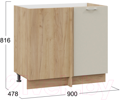 Шкаф под мойку ТриЯ Габриэлла 1Н9У (дуб крафт золотой/крем)