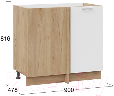 Шкаф под мойку ТриЯ Габриэлла 1Н9У (дуб крафт золотой/сноу)