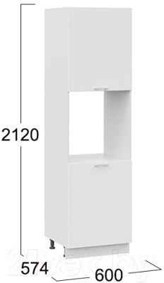 Шкаф-пенал кухонный ТриЯ Габриэлла 1П6 (белый/сноу)