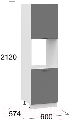 Шкаф-пенал кухонный ТриЯ Габриэлла 1П6 (белый/титан)