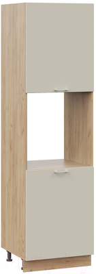 Шкаф-пенал кухонный ТриЯ Габриэлла 1П6 (дуб крафт золотой/крем) - фото