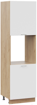 Шкаф-пенал кухонный ТриЯ Габриэлла 1П6 (дуб крафт золотой/сноу) - фото