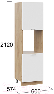 Шкаф-пенал кухонный ТриЯ Габриэлла 1П6 (дуб крафт золотой/сноу)