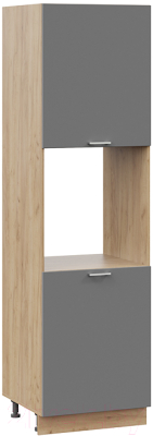 Шкаф-пенал кухонный ТриЯ Габриэлла 1П6 (дуб крафт золотой/титан) - фото