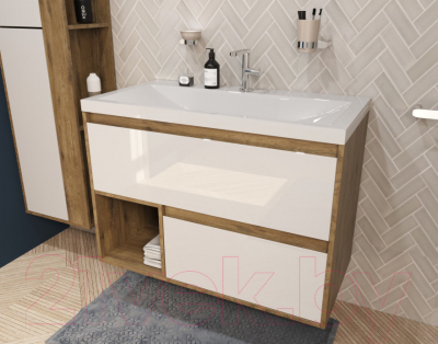 Тумба с умывальником Эстет Monaco Wood / ФР-00010673