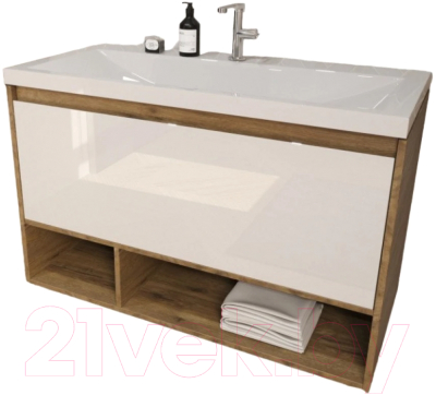 Тумба с умывальником Эстет Monaco Wood / ФР-00010686 - фото