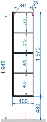 Шкаф-пенал для ванной Эстет Monaco L 40x34x157 / ФР-00002155