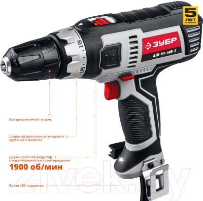 Дрель-шуруповерт Зубр ДШ-М1-400-2