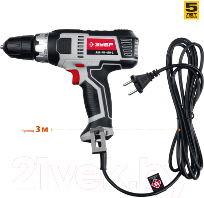 Дрель-шуруповерт Зубр ДШ-М1-400-2