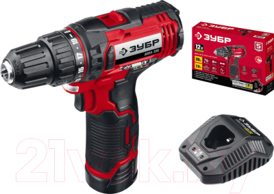 Аккумуляторная дрель-шуруповерт Зубр ДШЛ-125-21