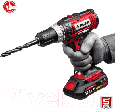 Аккумуляторная дрель-шуруповерт Зубр ДШЛ-145-22