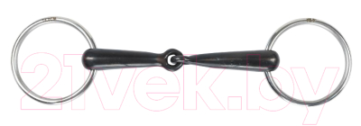 Трензель для лошади Shires Дутый с одним сочленением Black Iron / 5308/5.5 - фото