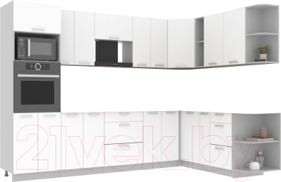 Готовая кухня Интерлиния Мила Лайт 1.88x3.0 правая без столешницы - фото