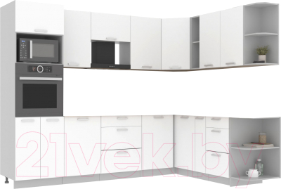Готовая кухня Интерлиния Мила Лайт 1.88x2.8 правая без столешницы - фото