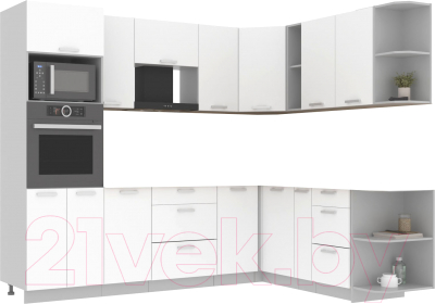 Готовая кухня Интерлиния Мила Лайт 1.88x2.6 правая без столешницы - фото