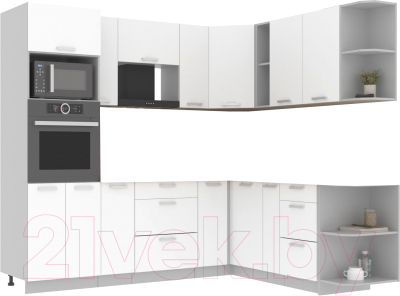 Готовая кухня Интерлиния Мила Лайт 1.88x2.4 правая без столешницы - фото