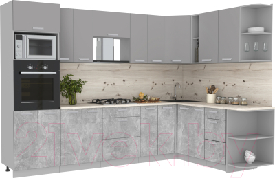 Готовая кухня Интерлиния Мила Лайт 1.88x3.0 правая без столешницы - фото