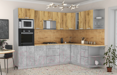 Готовая кухня Интерлиния Мила Лайт 1.88x2.8 правая без столешницы