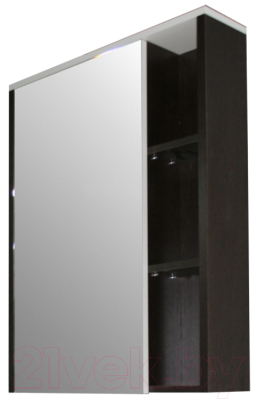 Шкаф с зеркалом для ванной Mixline Боско 65 522472 (белый/венге) - фото