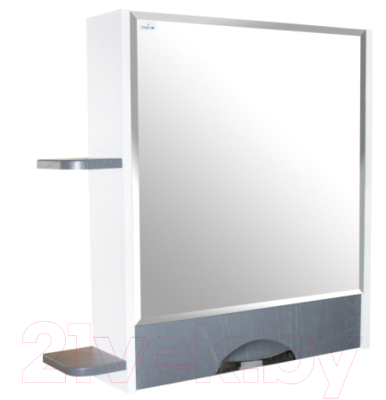 Шкаф с зеркалом для ванной Mixline Байкал 70 539811 (с полками) - фото