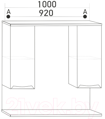Шкаф с зеркалом для ванной Mixline Этьен 100 540871