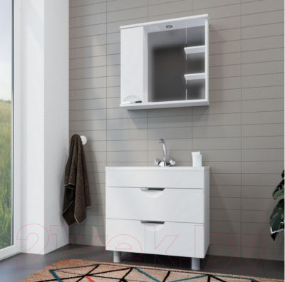 Шкаф с зеркалом для ванной Mixline Этьен 75 L 534831 (с подсветкой)