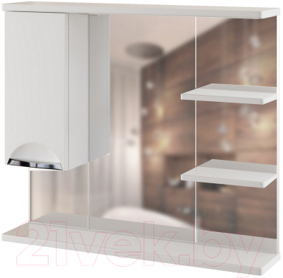 Шкаф с зеркалом для ванной Mixline Этьен 80 L 540870 - фото