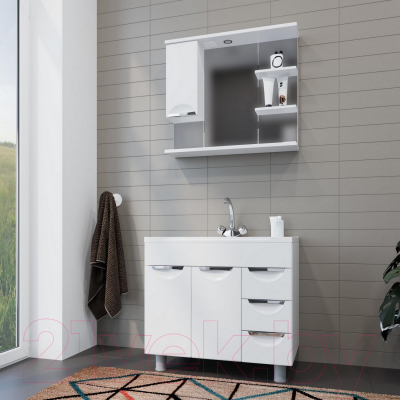 Шкаф с зеркалом для ванной Mixline Этьен 80 L 540870