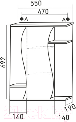 Шкаф с зеркалом для ванной Mixline Классик 55 L 525512
