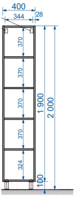 Шкаф-пенал для ванной Эстет Dallas Luxe R 40x34x200 / ФР-00001950