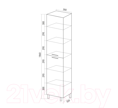 Шкаф-пенал для ванной Mixline Сура 35 539807