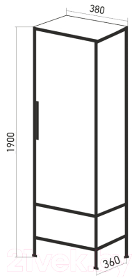 Шкаф-пенал для ванной Mixline Бруклин 38 543944
