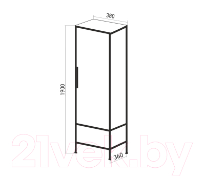 Шкаф-пенал для ванной Mixline Бруклин 38 543583 (дуб бунратти лофт)