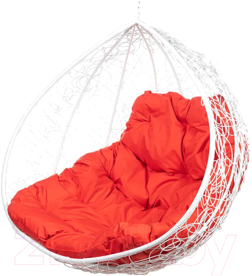 Кресло подвесное BiGarden Gemini White BS (без стойки, красная подушка) - фото