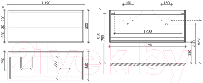 Тумба под умывальник Sancos Libra / LB120-2W