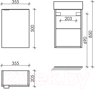 Тумба под умывальник Sancos Mini / MN35WR