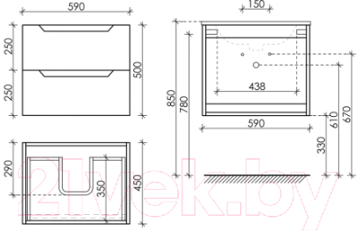 Тумба под умывальник Sancos Norma 2.0 / NR2.060W