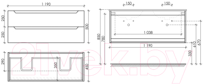 Тумба под умывальник Sancos Norma 2.0 / NR2.0120-2W