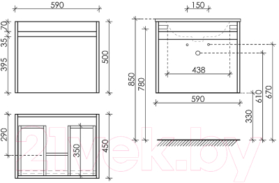 Тумба под умывальник Sancos Smart / SM60E